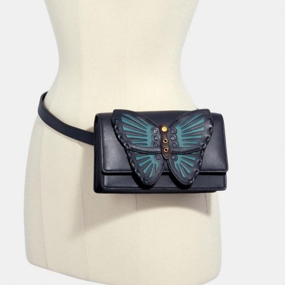 CONVERTIBLE COACH 2609 Belt Bag Butterfly Applique Fanny Pack Crossbody - Picture 3 of 9